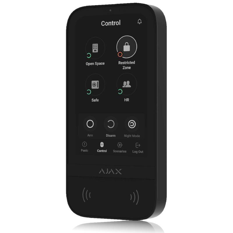 Ajax KeyPad ToucScreen-W klávesnica s dotykovým displejem bezdrátová s RFID (čierna)