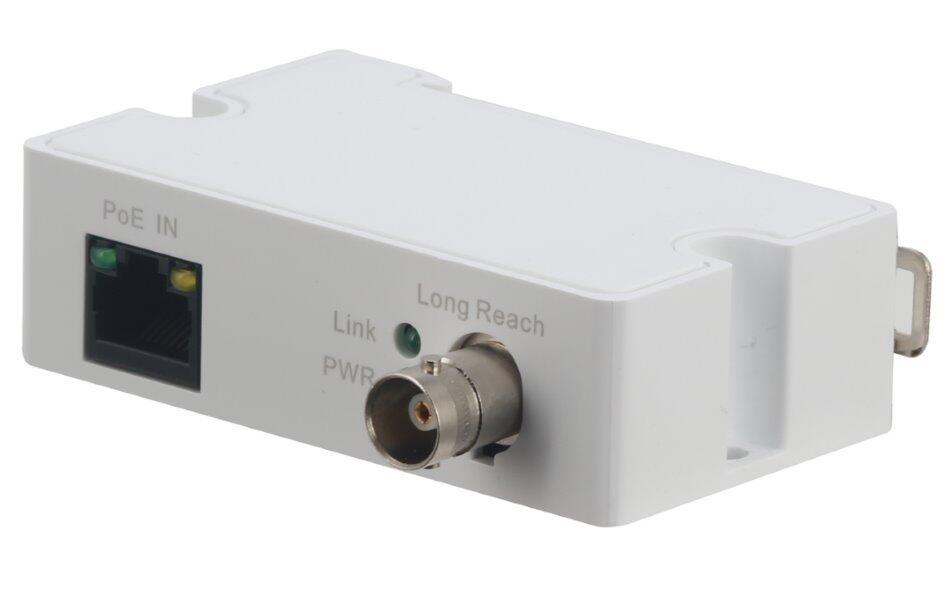 Dahua LR1002-1ET-V3 Aktívna konvertor pre přenos obrazu z IP kamery po koaxiálním kábla, 400m/100Mbps, 800m/10Mbps, RG59 koaxiální kábel, PoE 802.3at. Vysílač.