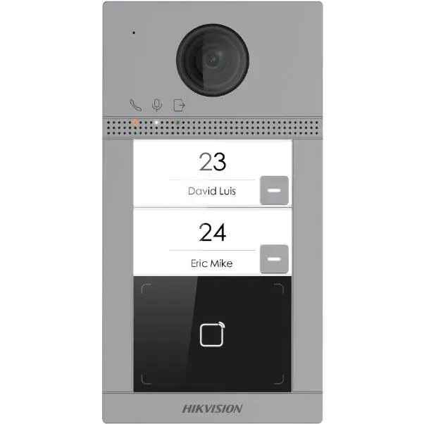 Hikvision DS-KV8213-WME1/FLUSH IP dverný interkom, 2 tlačidlá, 2MPx kamera, wifi, čítačka, zápustný