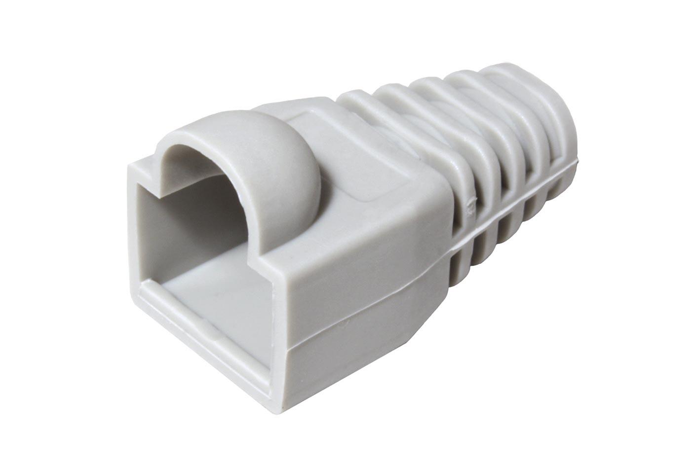 VALUE KONEKTOR-RJ45-KRYTKA Krytka konektoru RJ45 na kulatý kábel, s ochranou západky, 10ks, sivá