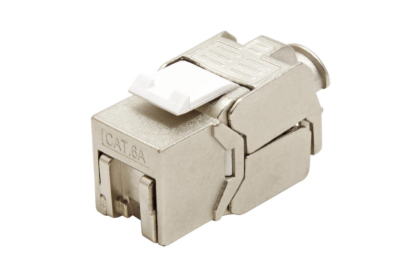 VALUE KONEKTOR-KEYSTONE-6A-STINENY Keystone konektor kat. 6a, stíněný, 180°, kryt, montáž bez nástrojů