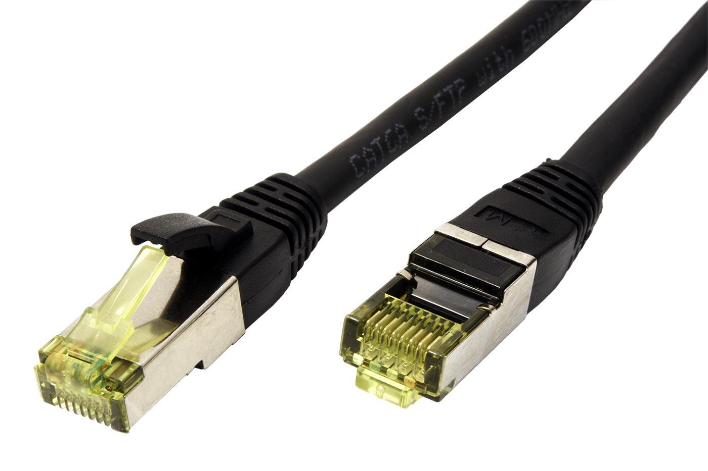 Roline PATCHKABEL-6A-SFTP-0,15M-BLK S/FTP patchkabel kat. 6a, vonkajšia, TPE, LSOH, 0,15m, čierny