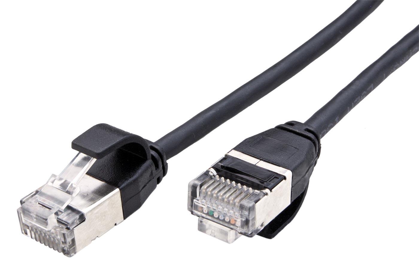Roline PATCHKABEL-6A-UFTP-3M-BLK U/FTP patchkabel kat. 6a, tenký, LSOH, 3m, čierny