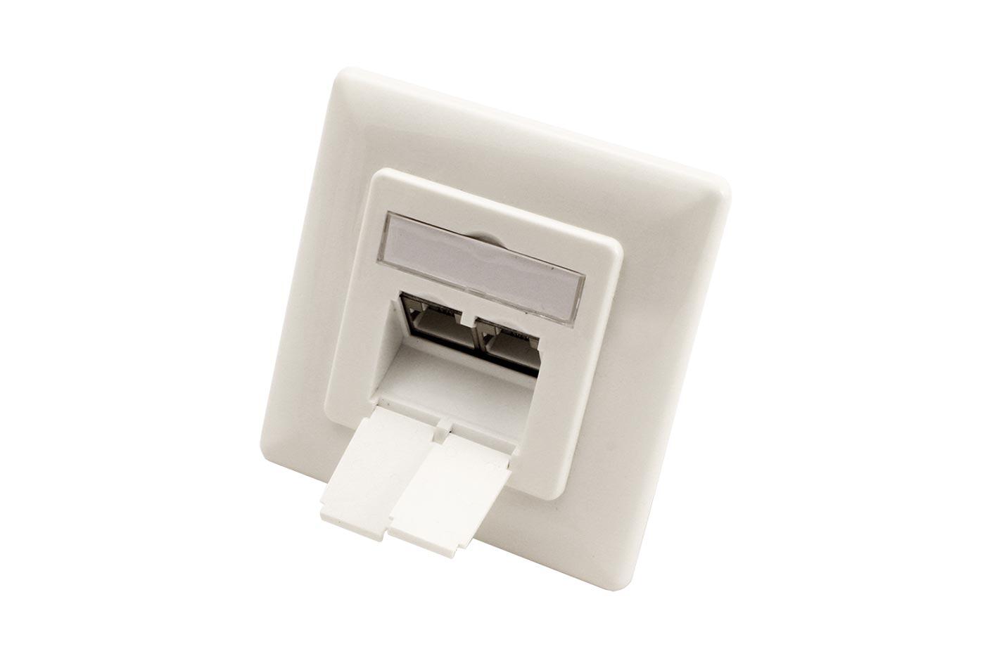 VALUE ZÁSUVKA-STP-6A-POD-OMITKU-V Zásuvka STP kat. 6a pod omítku, 2 konektory, vertikálny přívod, biela