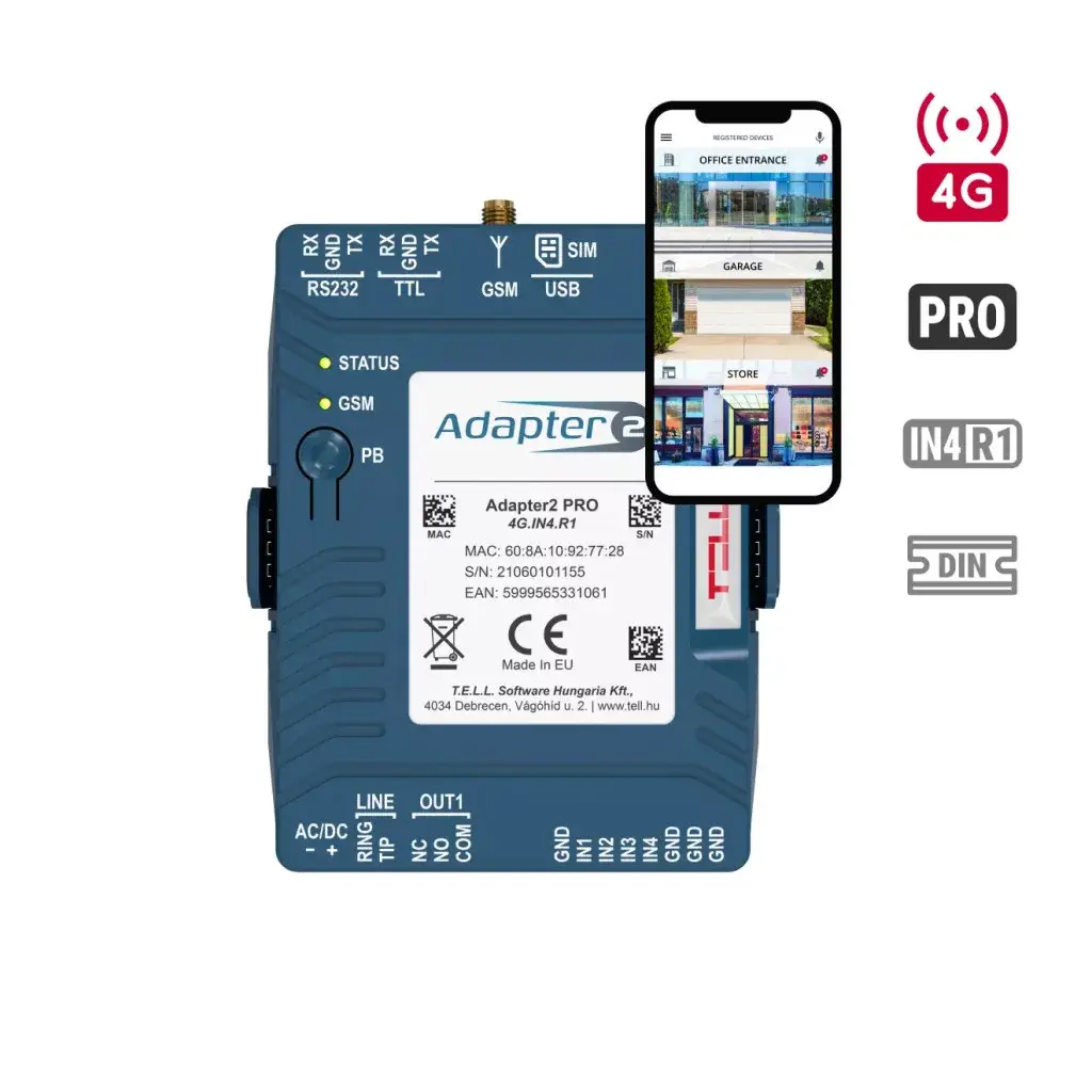 GITA GITA-ADAPTER2-PRO-DIN-4G GSM/2G/3G/4G komunikátor