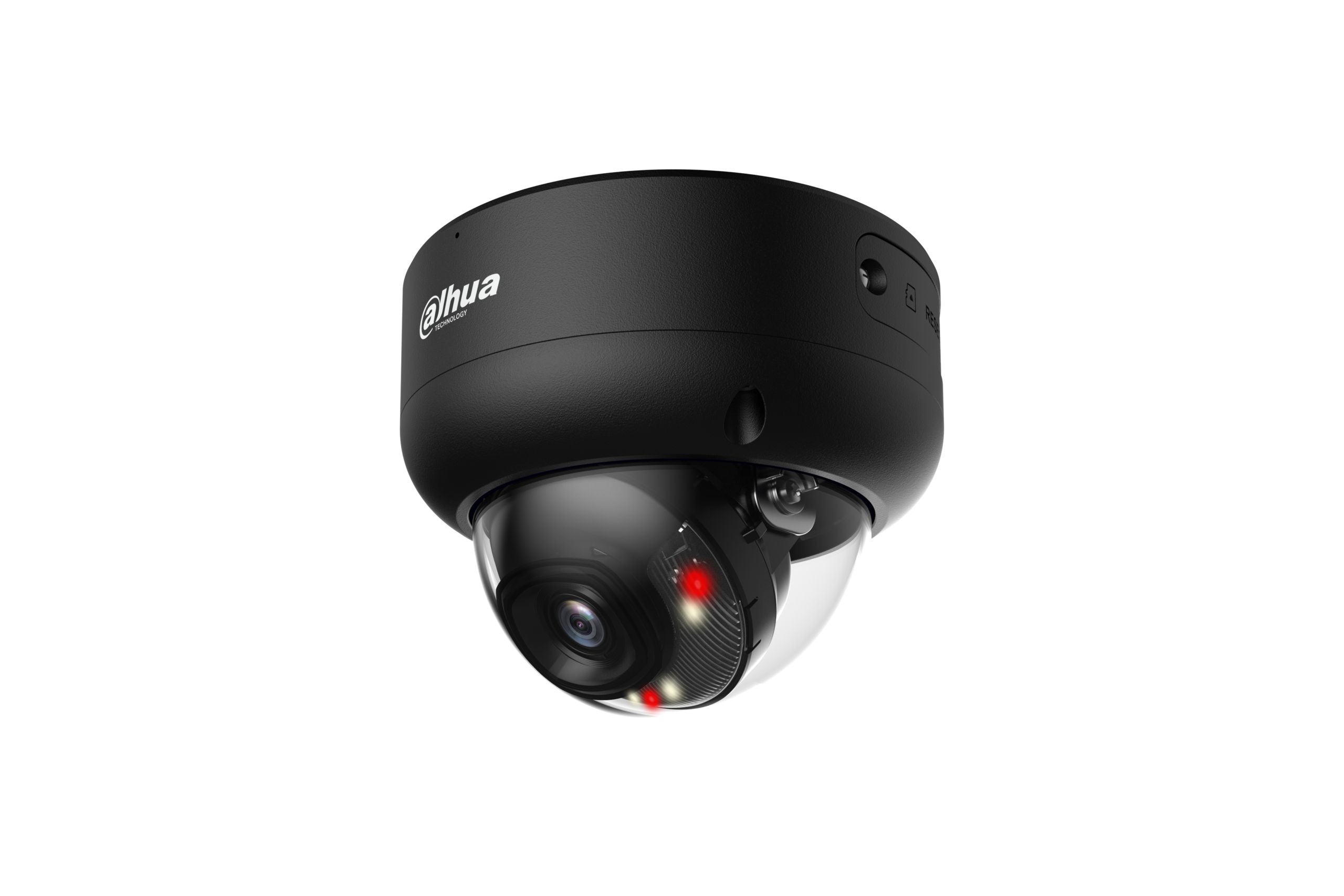 Dahua IPC-HDBW3849E-AS-IL-0280B-BLAC Vonkajšia IP kamera 8MPx dome, 110°, IR+white 30 m, človek/vozidlo, AI VCA analýzy, SMD 4.0, čierna