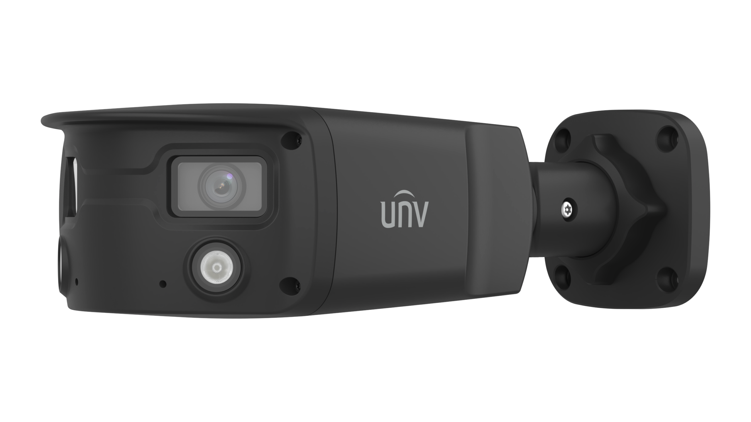 Uniview IPC2K28SE-ADF40KMC-WL-I0-BLACK Vonkajšia IP kamera 2x4MPx bullet, 180°, Biely prísvit 30 m, analýzy človek/vozidlo, zónové analýzy, čierna